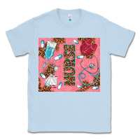Dusty Blue pink glitter nurse Classic Tee - TumblerDesignByShophia