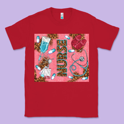 Pink Glitter Nurse Classic Tee Designed By Tumblerdesignbyshophia