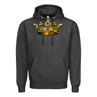 Charcoal Heather crown Zipper Hoodie - BarkalooDesign
