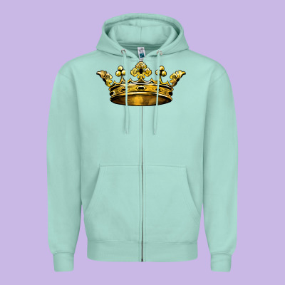 Crown Zipper Hoodie Designed By Barkaloodesign