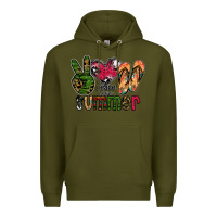Army Green peace love summer Premium Hoodie - CowhideDigitalArt