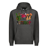 Charcoal Heather peace love summer Premium Hoodie - CowhideDigitalArt