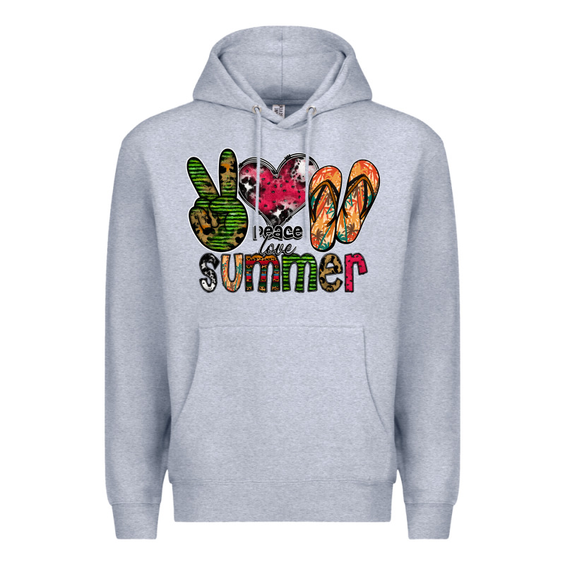 Peace Love Summer Premium Hoodie by CowhideDigitalArt | Teevron