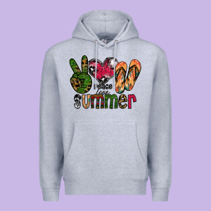 Peace Love Summer Premium Hoodie Designed By Cowhidedigitalart