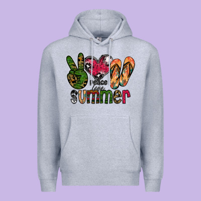 Peace Love Summer Premium Hoodie Designed By Cowhidedigitalart