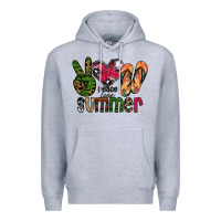 Heather Grey peace love summer Premium Hoodie - CowhideDigitalArt