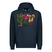 Navy peace love summer Premium Hoodie - CowhideDigitalArt
