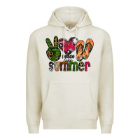 Oatmeal Heather peace love summer Premium Hoodie - CowhideDigitalArt