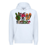 White peace love summer Premium Hoodie - CowhideDigitalArt