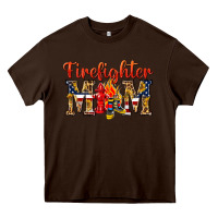 Chocolate Brown Firefighter Mom Heavy Core Tee - texasbilliewilder
