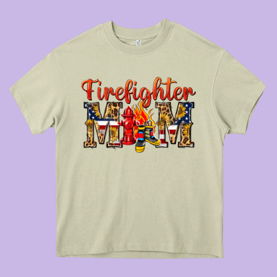 Firefighter Mom Heavy Core Tee Designed By Texasbilliewilder