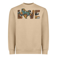 Mushroom love texas map sunflower leopard cowhide Heavyweight Sweatshirt - Artiststas