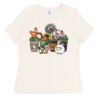 Bone Farm animal coffee cups Ladies Tee - HowdyJamesFarm