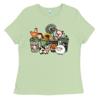 Matcha Farm animal coffee cups Ladies Tee - HowdyJamesFarm