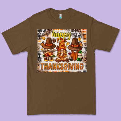 Happy Thanksgiving Gnomes Premium Tee Designed By Nancycooperartshop