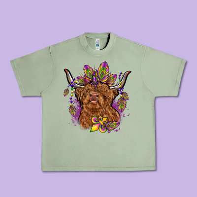 Mardi Gras Cow Urban Heavy Tee Designed By Oliviacreatesart