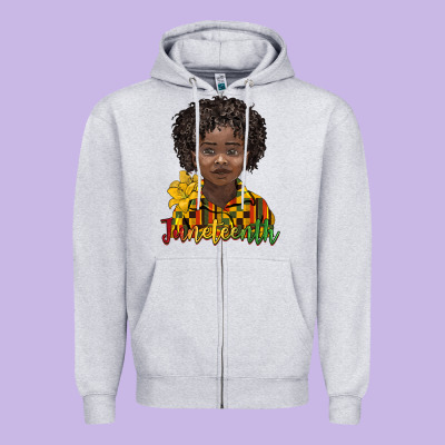 Juneteenth Black Boy Zipper Hoodie Designed By Barkaloodesign