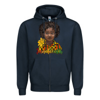 Navy juneteenth black boy Zipper Hoodie - BarkalooDesign