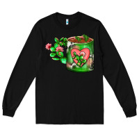 Black Cactus Coffee cup Long Sleeve Tee - FaDigitalArtStudio
