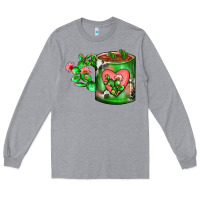 Heather Grey Cactus Coffee cup Long Sleeve Tee - FaDigitalArtStudio