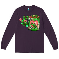 Plum Cactus Coffee cup Long Sleeve Tee - FaDigitalArtStudio