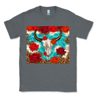 Charcoal Heather bull skull rose Classic Tee - TumblerDesignByShophia