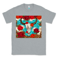 Heather Grey bull skull rose Classic Tee - TumblerDesignByShophia