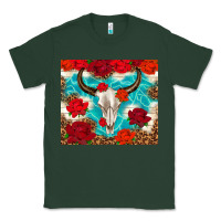 Sports Green bull skull rose Classic Tee - TumblerDesignByShophia