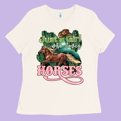 Just A Girl Who Loves Horses Ladies Tee Designed By Howdyjamesfarm