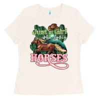 Bone Just a girl who loves Horses Ladies Tee - HowdyJamesFarm