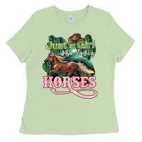 Matcha Just a girl who loves Horses Ladies Tee - HowdyJamesFarm