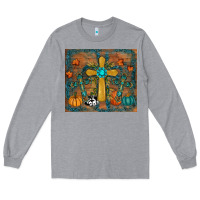 Heather Grey fall cross tumbler Long Sleeve Tee - RanaPortraitStore