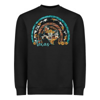 Black texas map sunflower leopard cowhide aztec turquoise gemstone rainbow Heavyweight Sweatshirt - Artiststas
