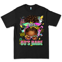 Black 80's babe afro messy bun Premium Tee - texasbilliewilder