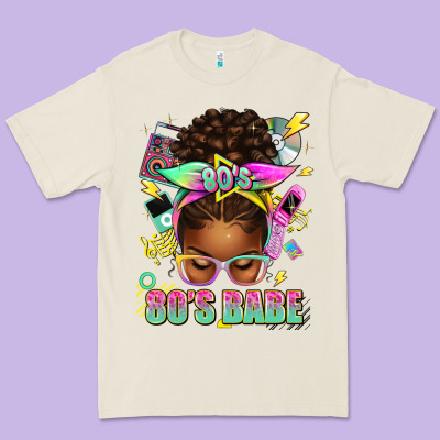 80's Babe Afro Messy Bun Premium Tee Designed By Texasbilliewilder