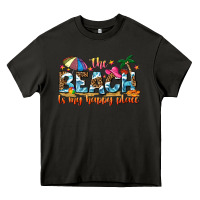 Asphalt the beach is my happy place Heavy Core Tee - NancyCooperArtShop