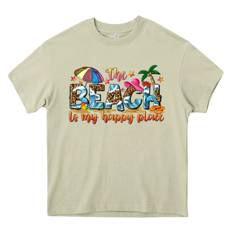 The Beach Is My Happy Place Heavy Core Tee by NancyCooperArtShop | Teevron
