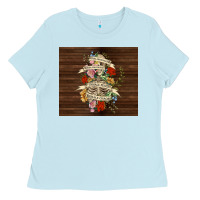 Baby Blue kinda emotional with skeleton Ladies Tee - TumblerDesignByShophia