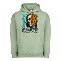 Pigment Oil Green beautiful crazy skull Urban Hoodie - JahusDesignShop