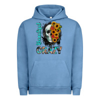Pigment Pebble Blue beautiful crazy skull Urban Hoodie - JahusDesignShop