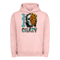 Pigment Salmon beautiful crazy skull Urban Hoodie - JahusDesignShop