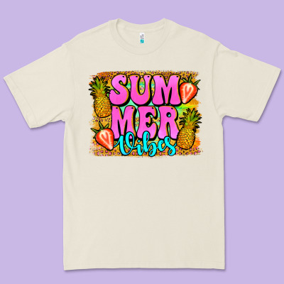 Summer Vibes Leopard Background Premium Tee Designed By Jasminsmagicworld