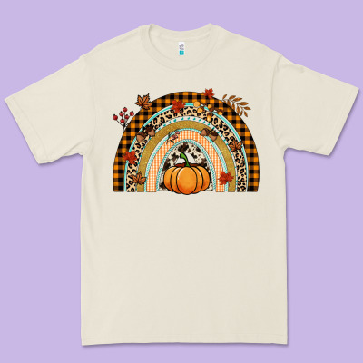 Fall Rainbow Pumpkin Premium Tee Designed By Nancycooperartshop