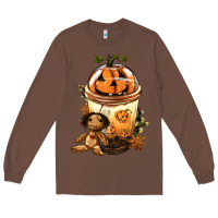 Chestnut Halloween Jack O Lantern Bobba Cup Long Sleeve Tee - FaDigitalArtStudio