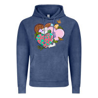 Vintage Denim Easter Day Western Easter hearts Vintage Hoodie - OliviaCreatesArt
