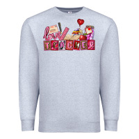 Heather Grey valentines day teacher Premium Sweatshirt - AdoDesignShop