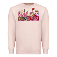 Pale Pink valentines day teacher Premium Sweatshirt - AdoDesignShop