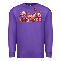 Purple valentines day teacher Premium Sweatshirt - AdoDesignShop