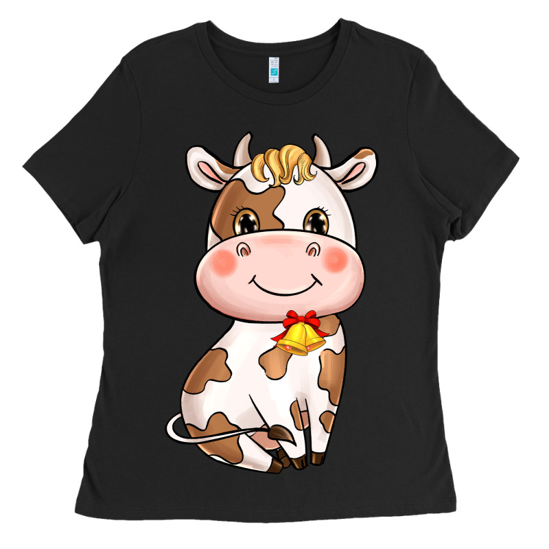 Cartoon Cow Ladies Tee by HowdyJamesFarm | Teevron