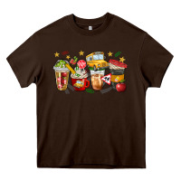 Chocolate Brown school bus coffee cups Heavy Core Tee - NancyCooperArtShop